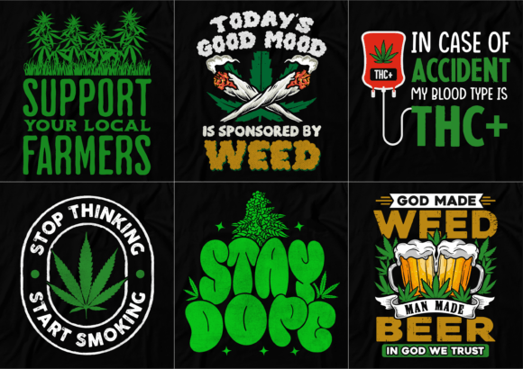 420 Cannabis T-shirt Design Bundle V-3 Review for Modern T-Shirt Designs