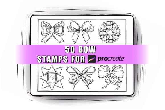 50 Bow Procreate Stamps Brushes Review
