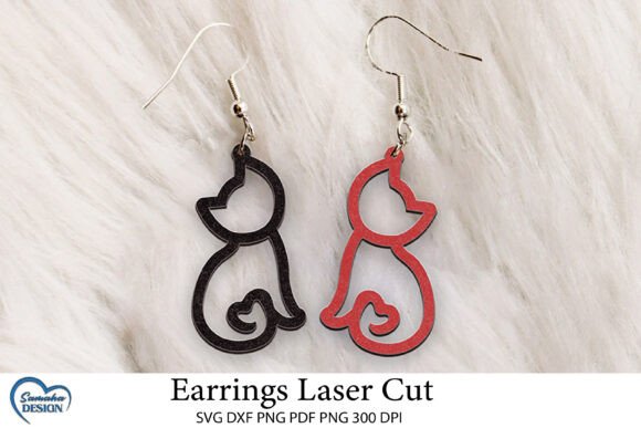 Cat Earrings Laser Cut. Cat Silhouette Review