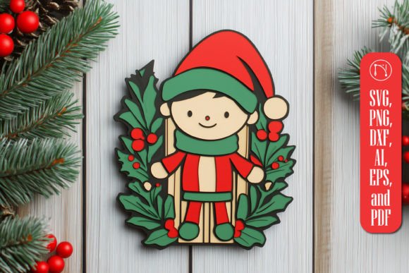 Christmas Elf Doors Laser Cut SVG: Winter Amp Magic