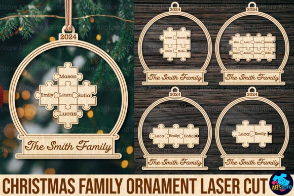 Christmas Family Ornament Laser Cut: Ornaments for Modern Branding