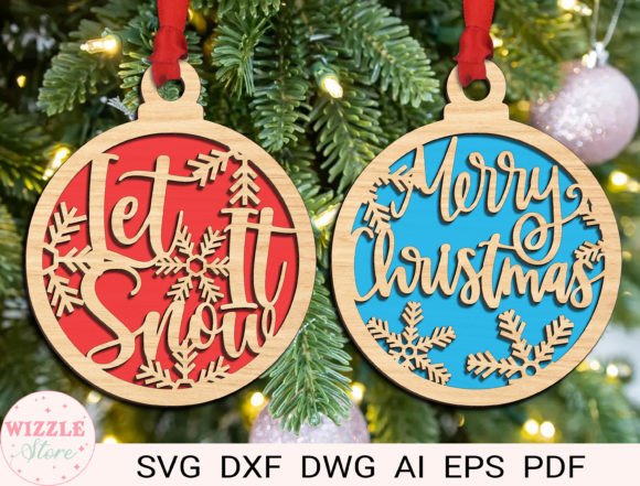 Christmas Ornaments Laser Cut File Svg for Real Crafts