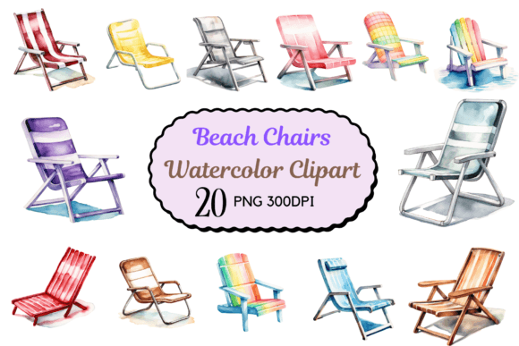 Colorful Beach Chairs Clipart for Summer Crafts