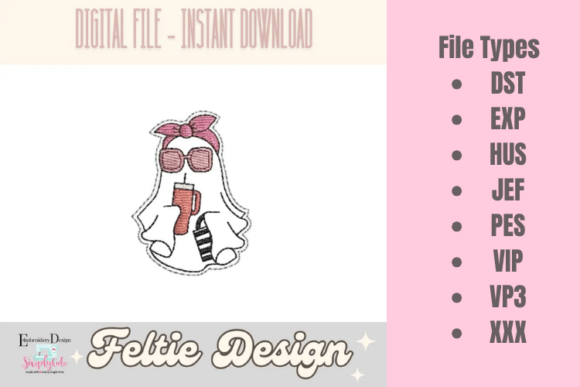 Ghost with Bow ITH Feltie: A Christmas Branding Review