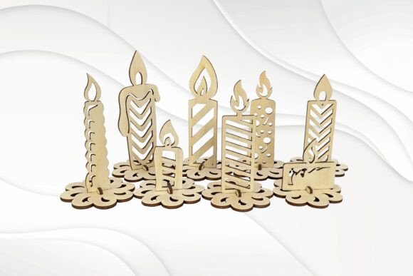 Gift Candle Design Laser Cut 8 Patterns for Winter Amp