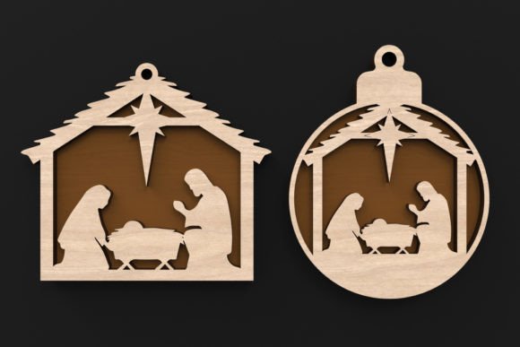 Laser Cut Nativity Bauble Svg Files for Winter Amp Creations