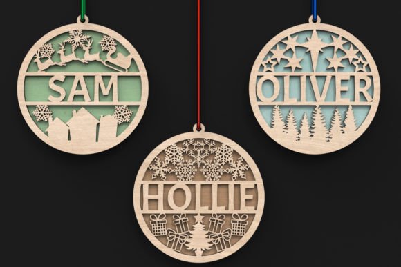 Laser Cut Personalized Christmas Baubles for Modern Ornaments