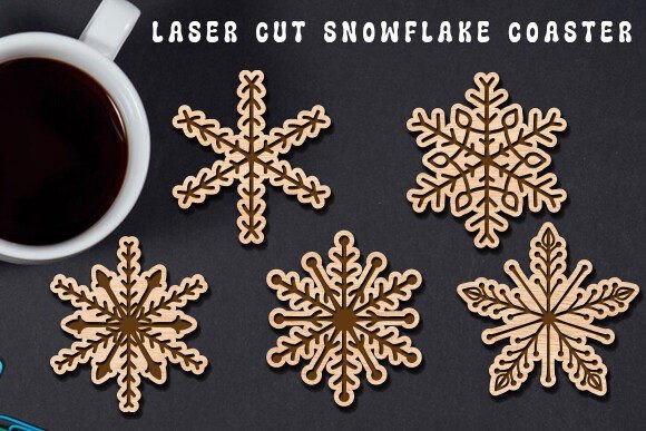 Laser Cut Snowflake Coaster SVG for Winter Amp Creations