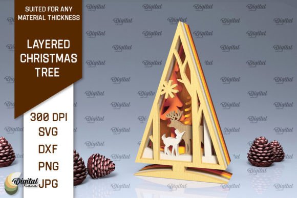 Layered Christmas Tree Laser Cut for Winter Amp Creations