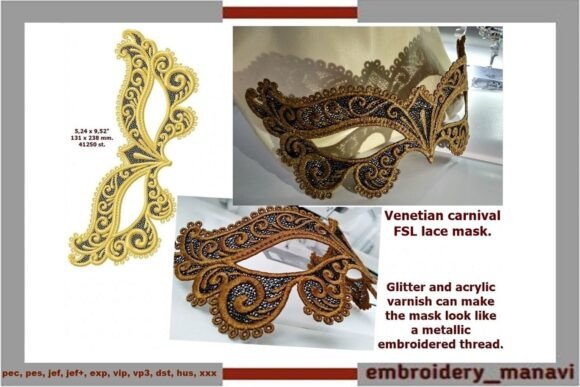 Venetian FSL Lace Carnival Mask for Holidays Amp